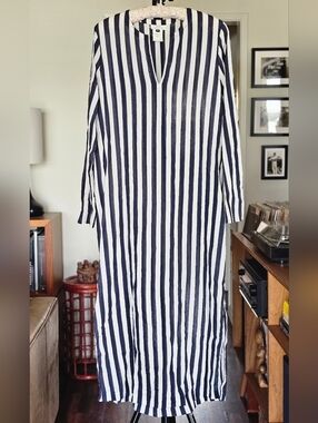 A.P.C. Nautical Striped Cotton Maxi Dress